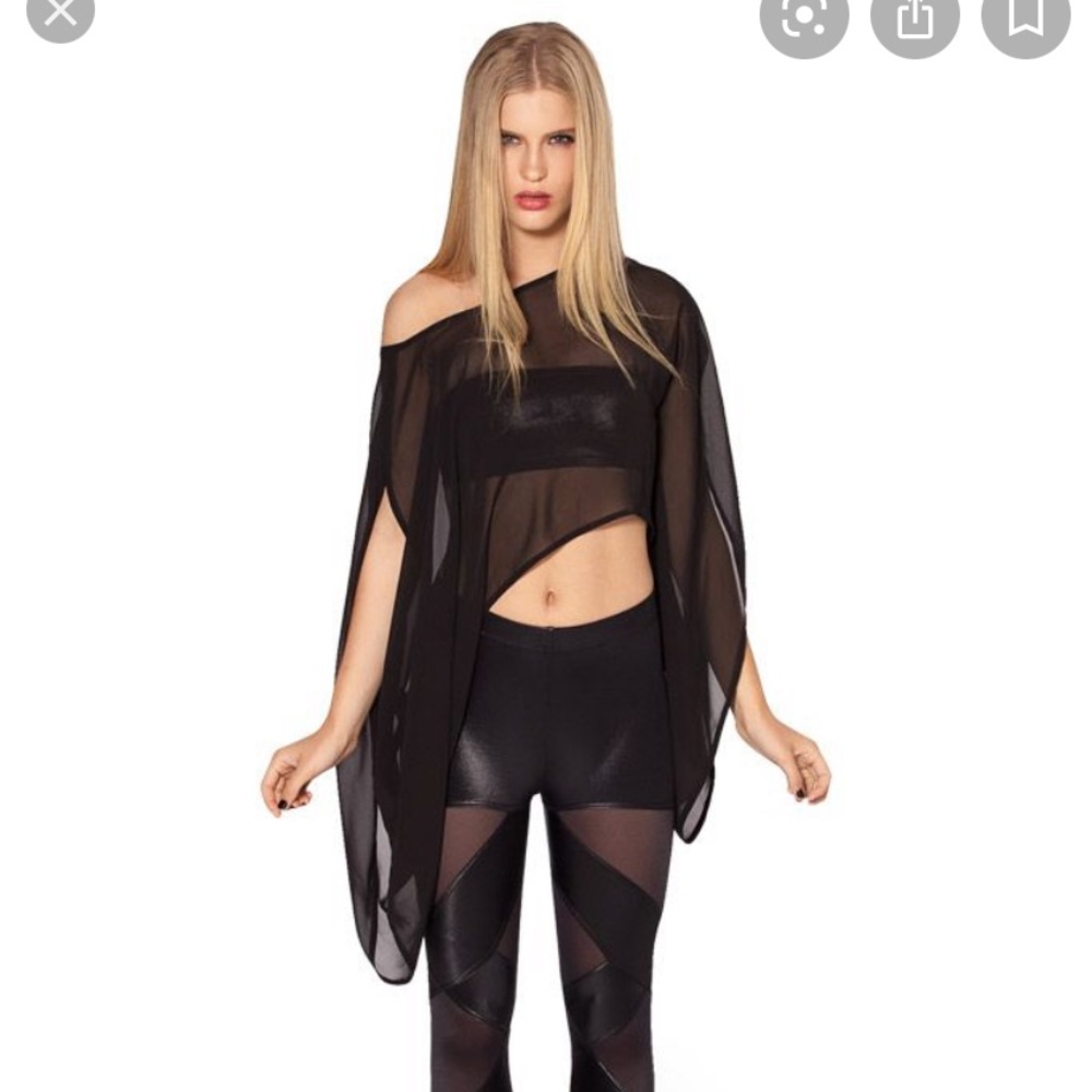 BlackMilk Sheer Black Top